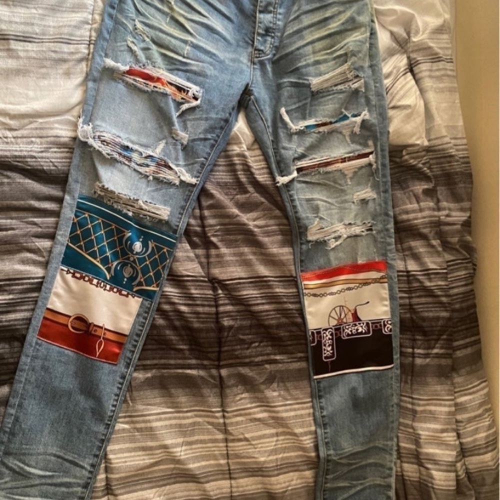 Amiri patch work jeans